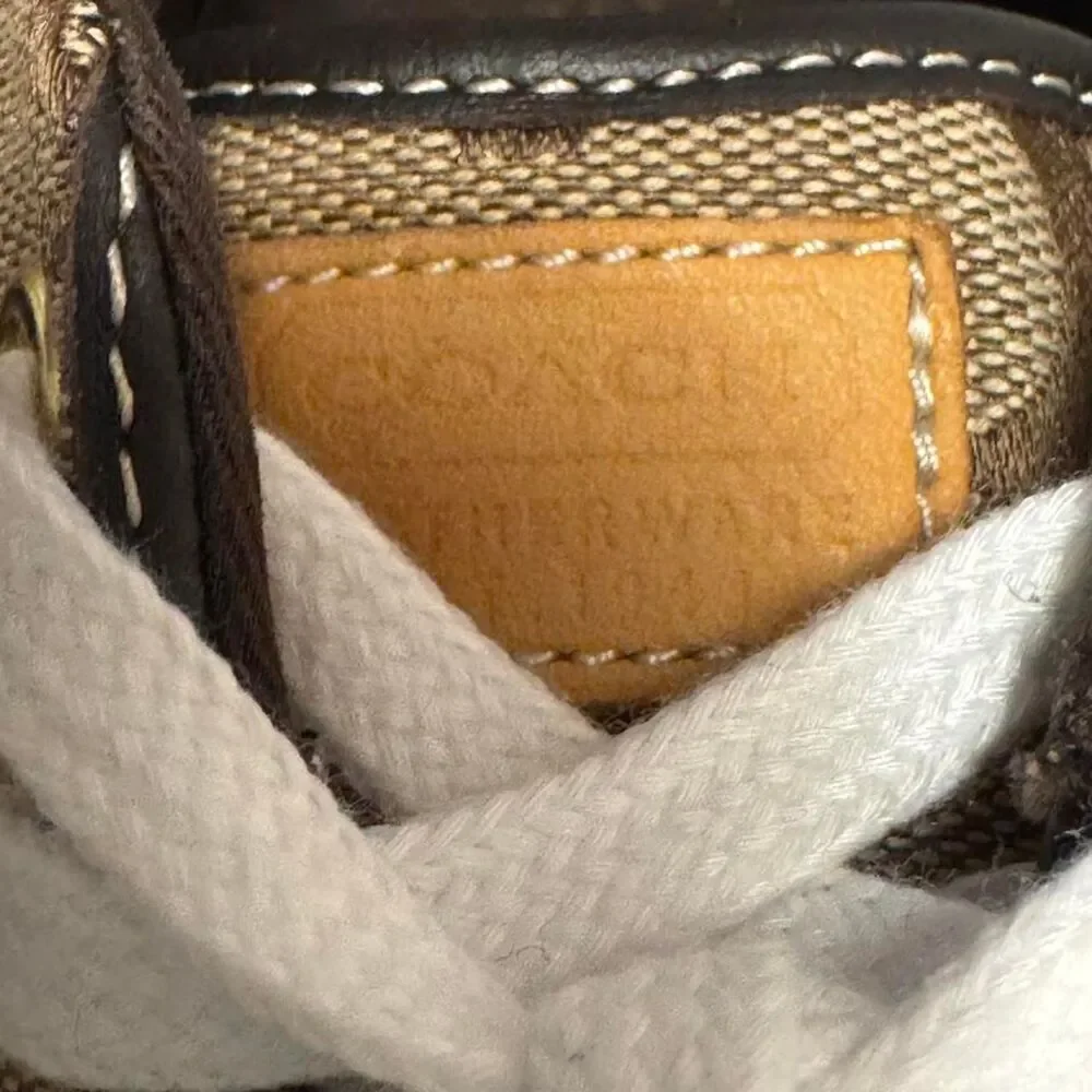 Coach Women's Barrett Signature Sneakers in a brown monogram size 7,5